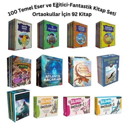 100 Temel Eser ve Fantastik-Eğitici Kitap Seti (92 Kitap)
