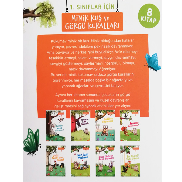 Minik Kuş ve Görgü Kuralları Hikaye Seti 8 Kitap 1. Sınıf