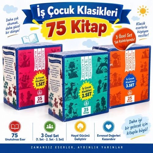 İş Çocuk Klasikleri Seti 75 Kitap