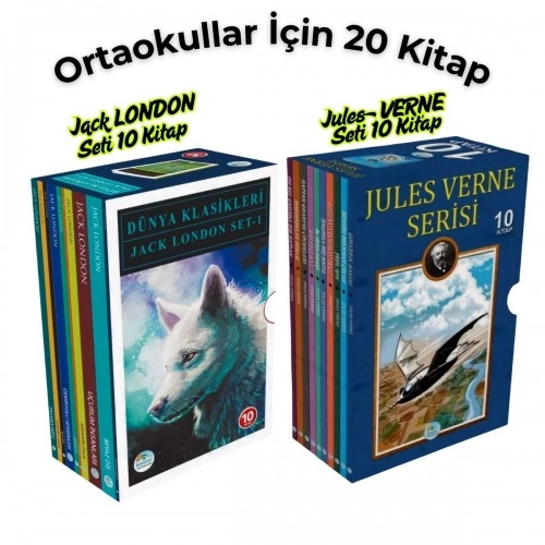 Jules Verne ve Jack London Seti 20 Kitap