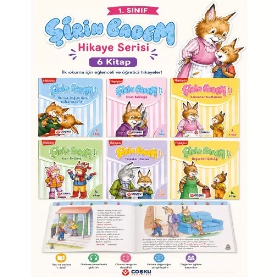 1. Sınıf Şirin Badem Hikâye Serisi (6 Kitap)