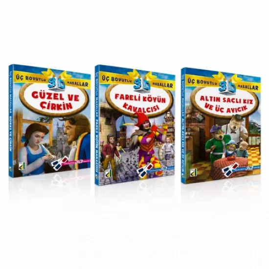 3 Boyutlu Dünya Masalları Seti 3D Gözlük Hediyeli 4 Kitap