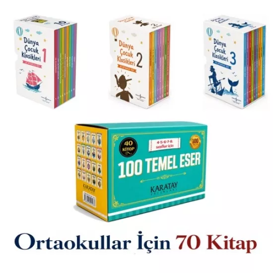 Dünya Çocuk Klasikleri & 100 Temel Eser Seti 70 Kitap